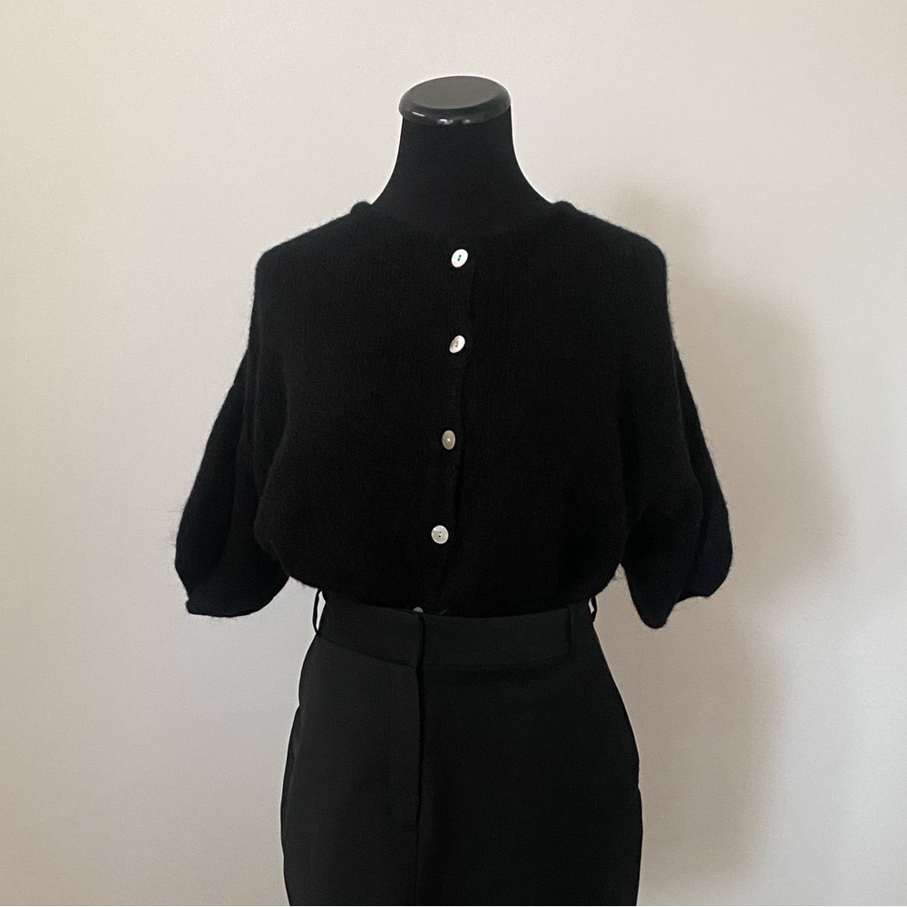 Elegant Black Button-Up Sweater